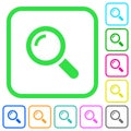 Single magnifier vivid colored flat icons icons