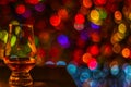 Single malt tasting glass, single malt whisky in a glass, bokeh Royalty Free Stock Photo