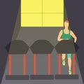 Single man Running on the treadmill in sportclub