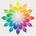 Single Mandala - Rainbow Colors - Multicolored Circle