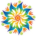 Single Mandala - Rainbow Colors Royalty Free Stock Photo