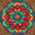 Single Mandala - Rainbow Colors