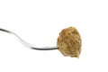 Single meatball on fork