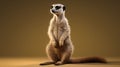 Single Meerkat Sitting. Meerkat (Surikate). generative ai Royalty Free Stock Photo