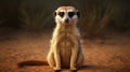 Single Meerkat Sitting. Meerkat (Surikate). generative ai Royalty Free Stock Photo