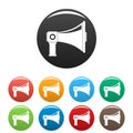 Single megaphone icons set color vector Royalty Free Stock Photo