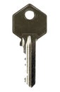 Metal key on white background Royalty Free Stock Photo