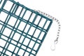 Single Metal Suet Wild Bird Feeder Cage isolated on white. With vinyl coated wire to protect birds feet.