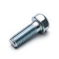 Hexagonal Head Bolt with Threaded Shaft on White Background screw metal Royalty Free Stock Photo