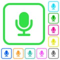 Single microphone vivid colored flat icons icons