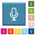 Single microphone white icons on edged square buttons