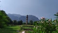 Single minaret of a historic ruin in Champaner