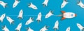 Single-Minded Rocket Startups Blue Header Royalty Free Stock Photo