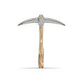 Single Miner Pickaxe Illustration on White Background Royalty Free Stock Photo