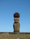 Single moai on Easter Island Royalty Free Stock Photo
