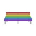 Single modern Bench in gay rainbow Colors