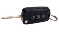 Single modern car key isolated on white Royalty Free Stock Photo
