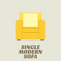 Single Modern Sofa Flat Design