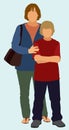 Single Mother and Son Without Father Royalty Free Stock Photo