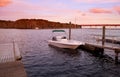 Single motor boat at Monroe Lake in Florida Royalty Free Stock Photo