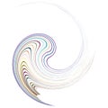 Single mottled, multi-color and colorful spiral, swirl, twirl element. Twisted cyclic, circular and radial, radiating whorl,