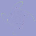 Single mottled, multi-color and colorful spiral, swirl, twirl element. Twisted cyclic, circular and radial, radiating whorl,