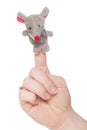 Single mouse finger puppet Royalty Free Stock Photo