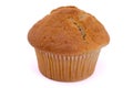 Single muffin on white background. Royalty Free Stock Photo