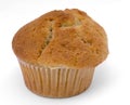 Single muffin on white background. Royalty Free Stock Photo