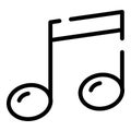 Single musical note icon, outline style