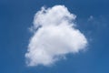 Single nature white cloud delicately floating against a calm blue sky Royalty Free Stock Photo