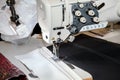 Single-needle lockstitch sewing machine Royalty Free Stock Photo