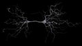 Conceptual image with neuron cell isolated on black