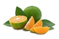 Green orange fruit isolated on white background Royalty Free Stock Photo