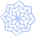 Single octagonal snowflake isolated on transparent background Royalty Free Stock Photo