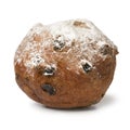 Single oliebol, traditional Dutch pastry for New Year`s Eve Royalty Free Stock Photo