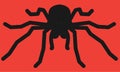 A single one large spider against a red backdrop Royalty Free Stock Photo