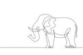 Single one line drawing African elephant. Wild animal. Big cute elephant company logo identity. African zoo animal icon concept. Royalty Free Stock Photo