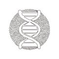 Single one line drawing DNA icons. Life gene model bio code genetics molecule medical symbols. Structure molecule, chromosome. Royalty Free Stock Photo