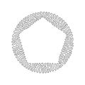 Single one line drawing geometric shapes, pentagon icon. Simple line, outline vector 3d figures icons for ui and ux. Swirl curl