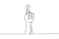 Single one line drawing hands icons and symbols. Emoji hand icons in internet platform chat. Communication with hand gestures. Royalty Free Stock Photo