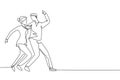 Single one line drawing people dancing salsa. Couples, man and woman in dance. Pairs of dancers with waltz tango and salsa styles Royalty Free Stock Photo