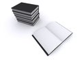 Single open black book Royalty Free Stock Photo