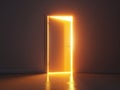 Illuminated Open Door in Dark Room Royalty Free Stock Photo