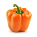 A single orange bell pepper, isolated on a white background, Royalty Free Stock Photo