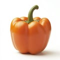 A single orange bell pepper, isolated on a white background, Royalty Free Stock Photo