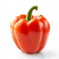 A single orange bell pepper, isolated on a white background, Royalty Free Stock Photo