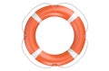 Single orange lifebuoy closeup