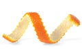 Single orange peel on white background. Vitamine C