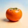 Single Orange Persimmon Fruit Royalty Free Stock Photo